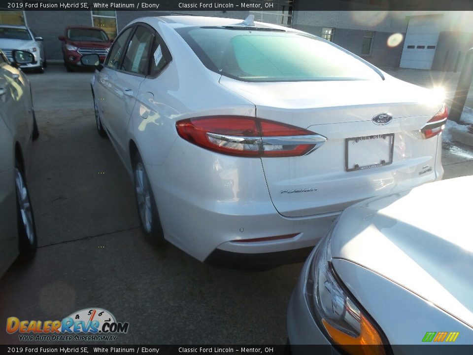 2019 Ford Fusion Hybrid SE White Platinum / Ebony Photo #3