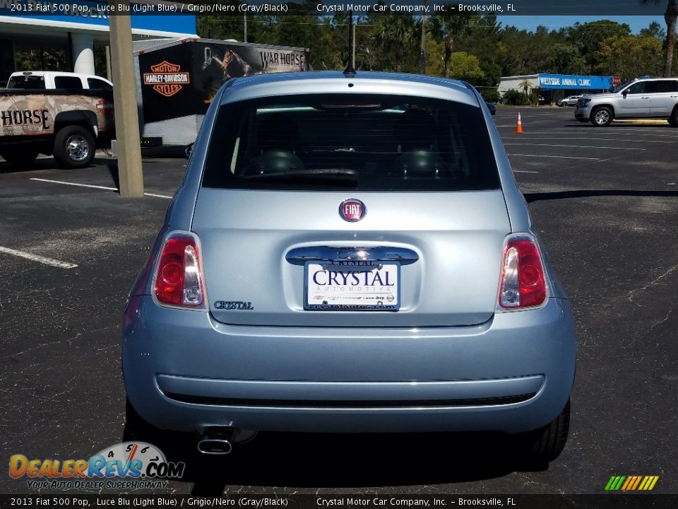 2013 Fiat 500 Pop Luce Blu (Light Blue) / Grigio/Nero (Gray/Black) Photo #4