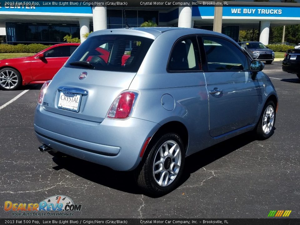 2013 Fiat 500 Pop Luce Blu (Light Blue) / Grigio/Nero (Gray/Black) Photo #5