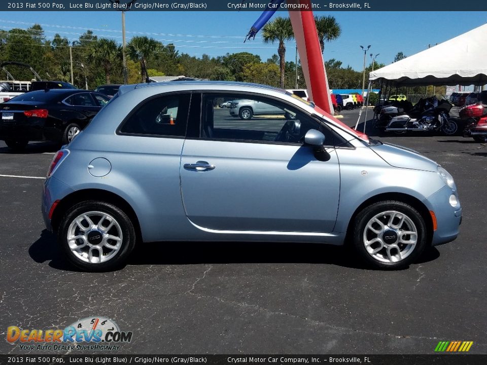 2013 Fiat 500 Pop Luce Blu (Light Blue) / Grigio/Nero (Gray/Black) Photo #6