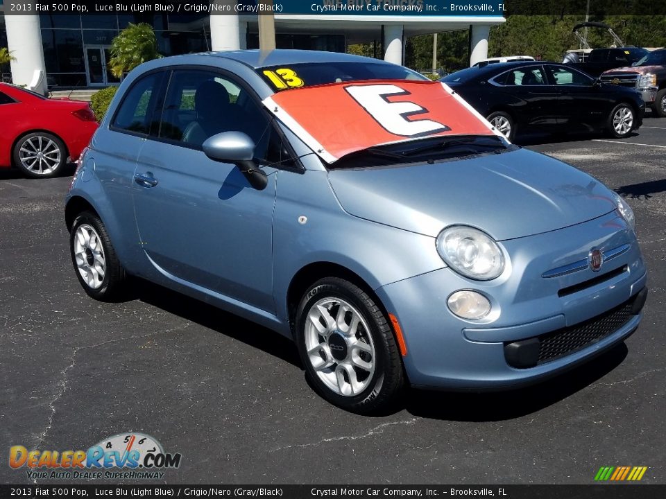 2013 Fiat 500 Pop Luce Blu (Light Blue) / Grigio/Nero (Gray/Black) Photo #7