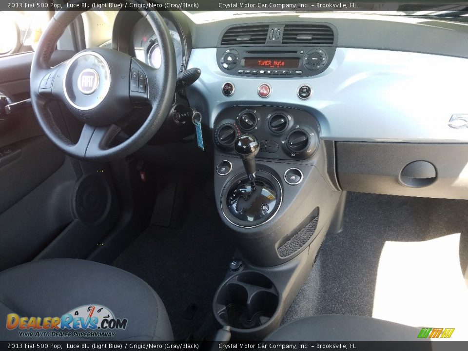 2013 Fiat 500 Pop Luce Blu (Light Blue) / Grigio/Nero (Gray/Black) Photo #13