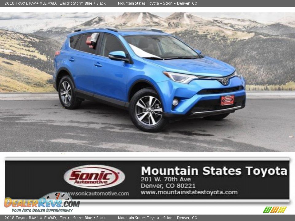 2018 Toyota RAV4 XLE AWD Electric Storm Blue / Black Photo #1