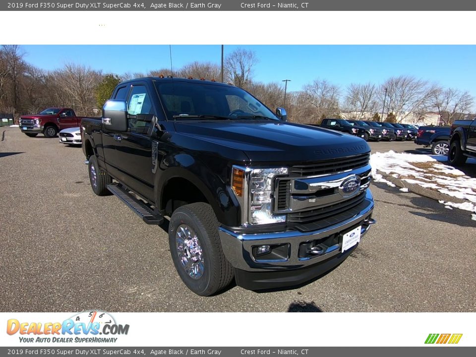 2019 Ford F350 Super Duty XLT SuperCab 4x4 Agate Black / Earth Gray Photo #1