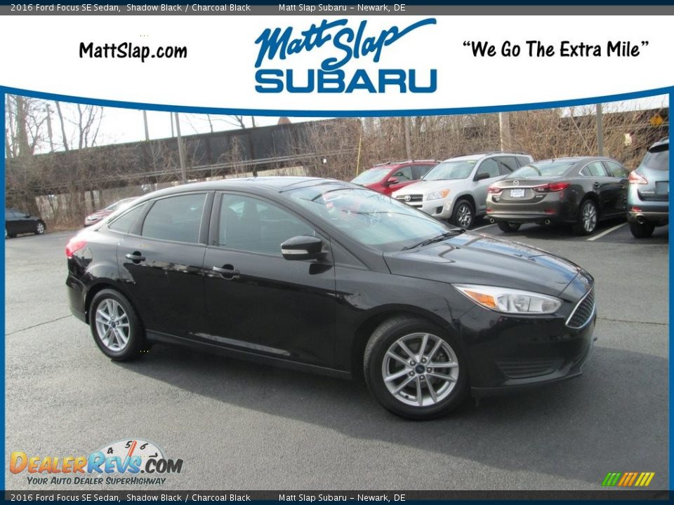 2016 Ford Focus SE Sedan Shadow Black / Charcoal Black Photo #1