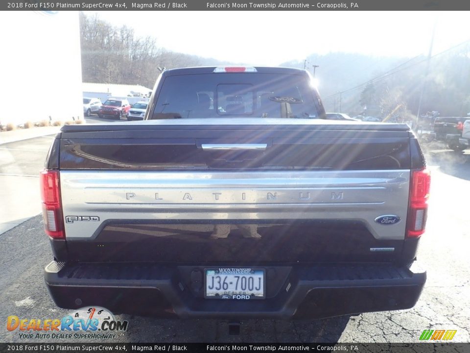 2018 Ford F150 Platinum SuperCrew 4x4 Magma Red / Black Photo #3