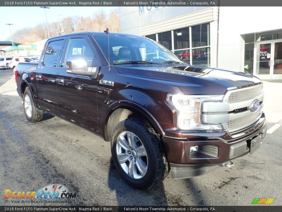 2018 Ford F150 Platinum SuperCrew 4x4 Magma Red / Black Photo #7