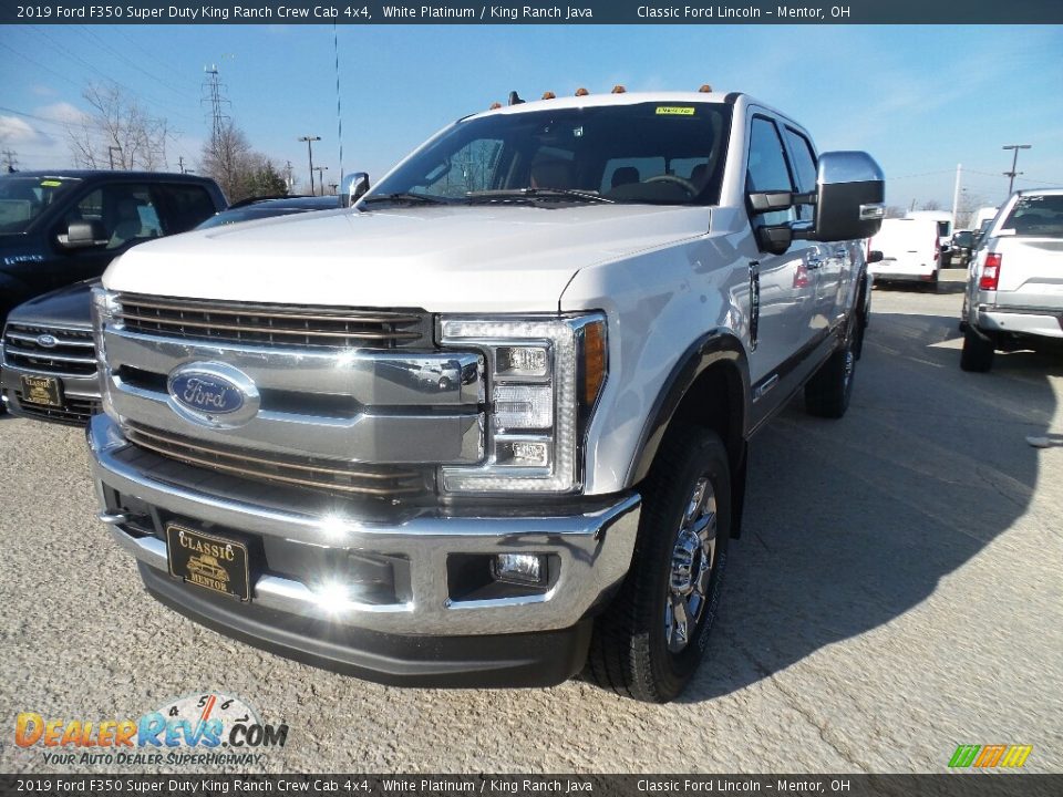 2019 Ford F350 Super Duty King Ranch Crew Cab 4x4 White Platinum / King Ranch Java Photo #1