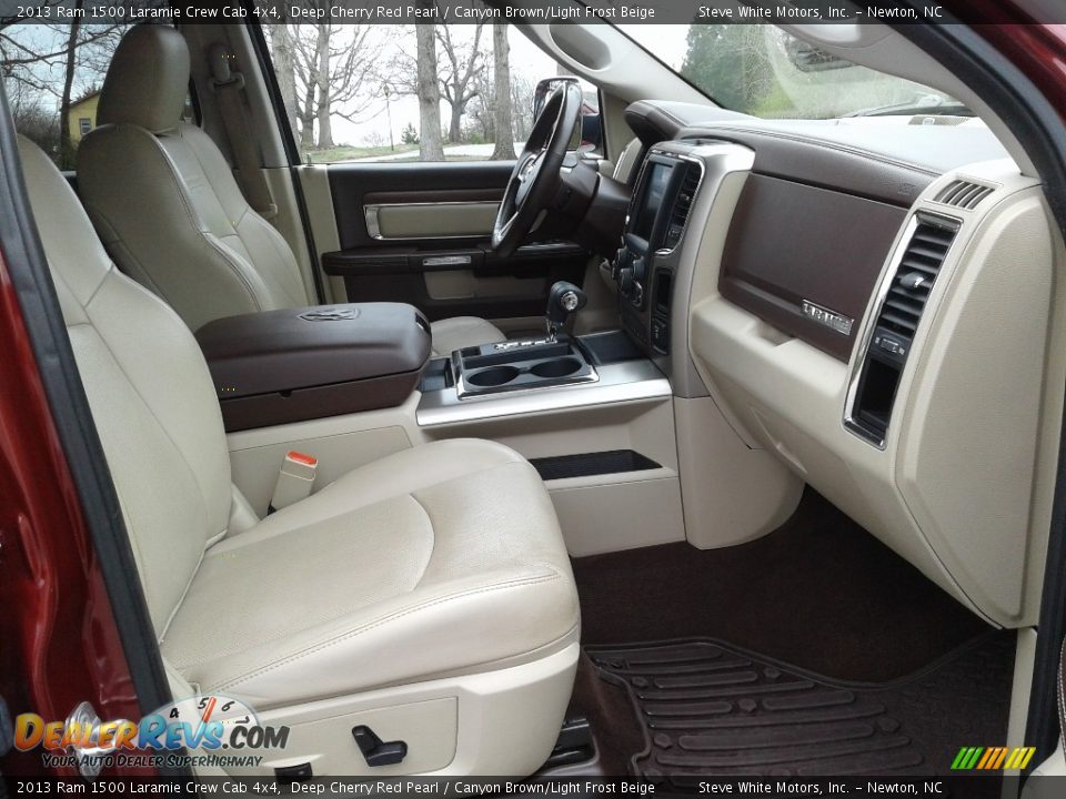 2013 Ram 1500 Laramie Crew Cab 4x4 Deep Cherry Red Pearl / Canyon Brown/Light Frost Beige Photo #17