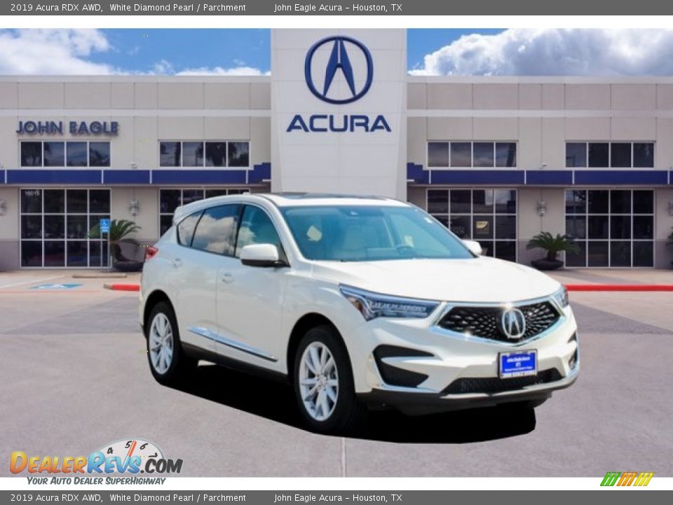 2019 Acura RDX AWD White Diamond Pearl / Parchment Photo #1