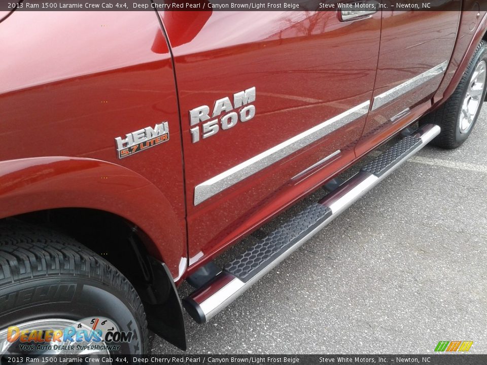 2013 Ram 1500 Laramie Crew Cab 4x4 Deep Cherry Red Pearl / Canyon Brown/Light Frost Beige Photo #34