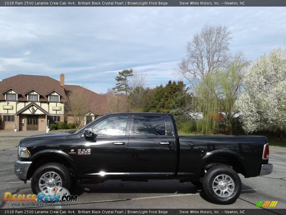 2018 Ram 2500 Laramie Crew Cab 4x4 Brilliant Black Crystal Pearl / Brown/Light Frost Beige Photo #1