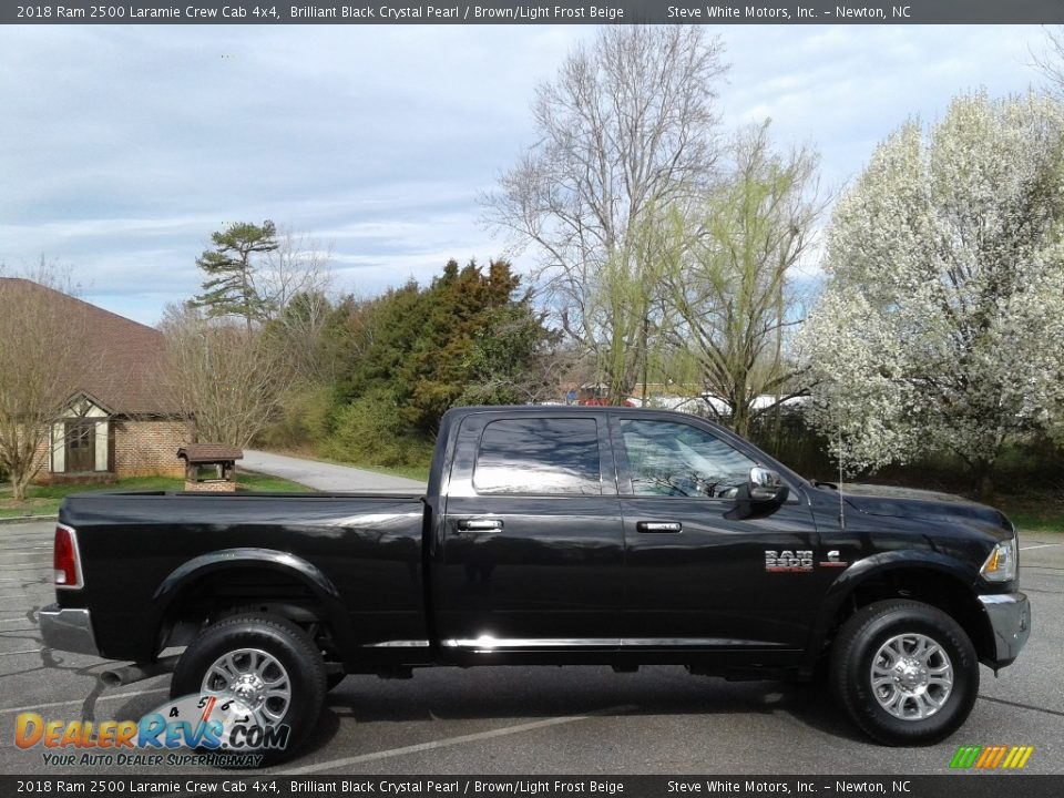 2018 Ram 2500 Laramie Crew Cab 4x4 Brilliant Black Crystal Pearl / Brown/Light Frost Beige Photo #5