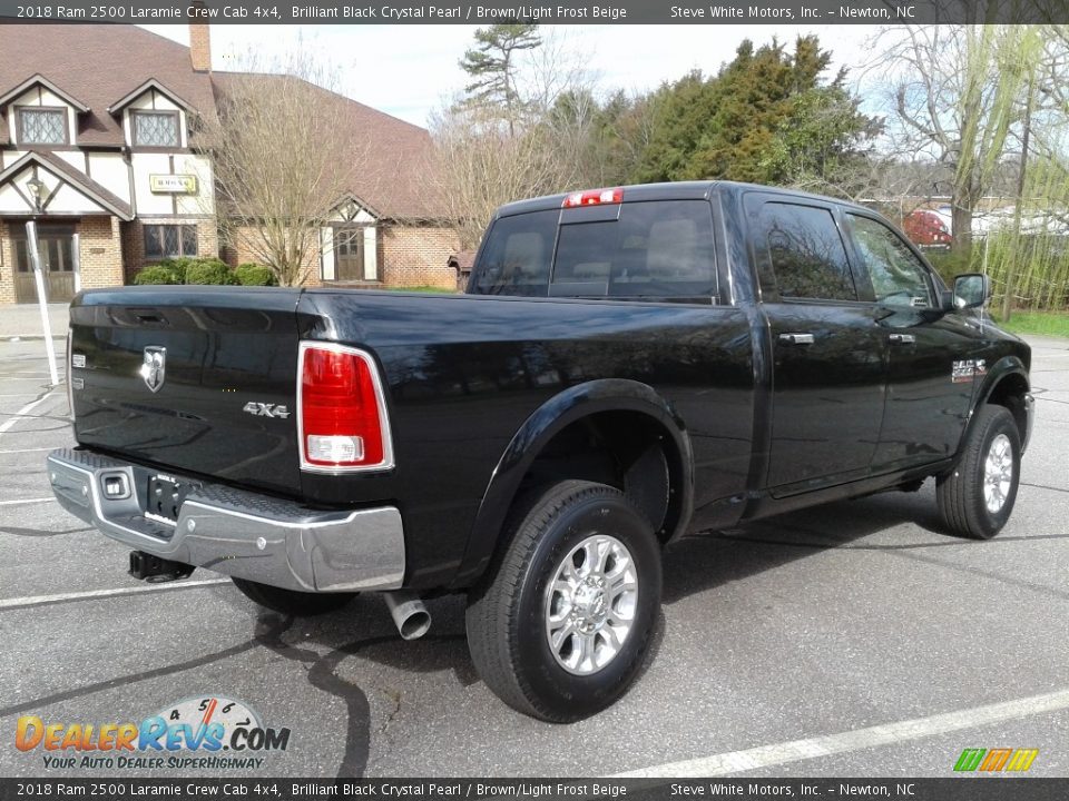 2018 Ram 2500 Laramie Crew Cab 4x4 Brilliant Black Crystal Pearl / Brown/Light Frost Beige Photo #6