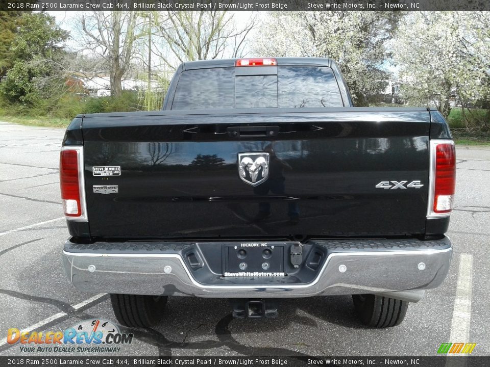 2018 Ram 2500 Laramie Crew Cab 4x4 Brilliant Black Crystal Pearl / Brown/Light Frost Beige Photo #7