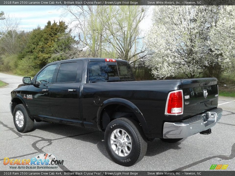 2018 Ram 2500 Laramie Crew Cab 4x4 Brilliant Black Crystal Pearl / Brown/Light Frost Beige Photo #8