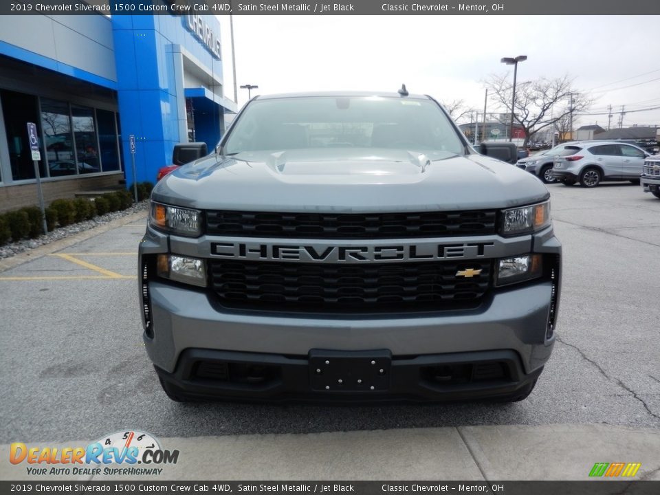 2019 Chevrolet Silverado 1500 Custom Crew Cab 4WD Satin Steel Metallic / Jet Black Photo #2