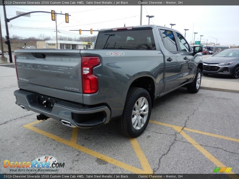 2019 Chevrolet Silverado 1500 Custom Crew Cab 4WD Satin Steel Metallic / Jet Black Photo #4