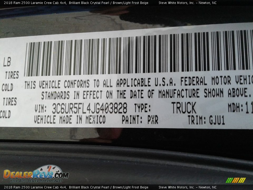 2018 Ram 2500 Laramie Crew Cab 4x4 Brilliant Black Crystal Pearl / Brown/Light Frost Beige Photo #36