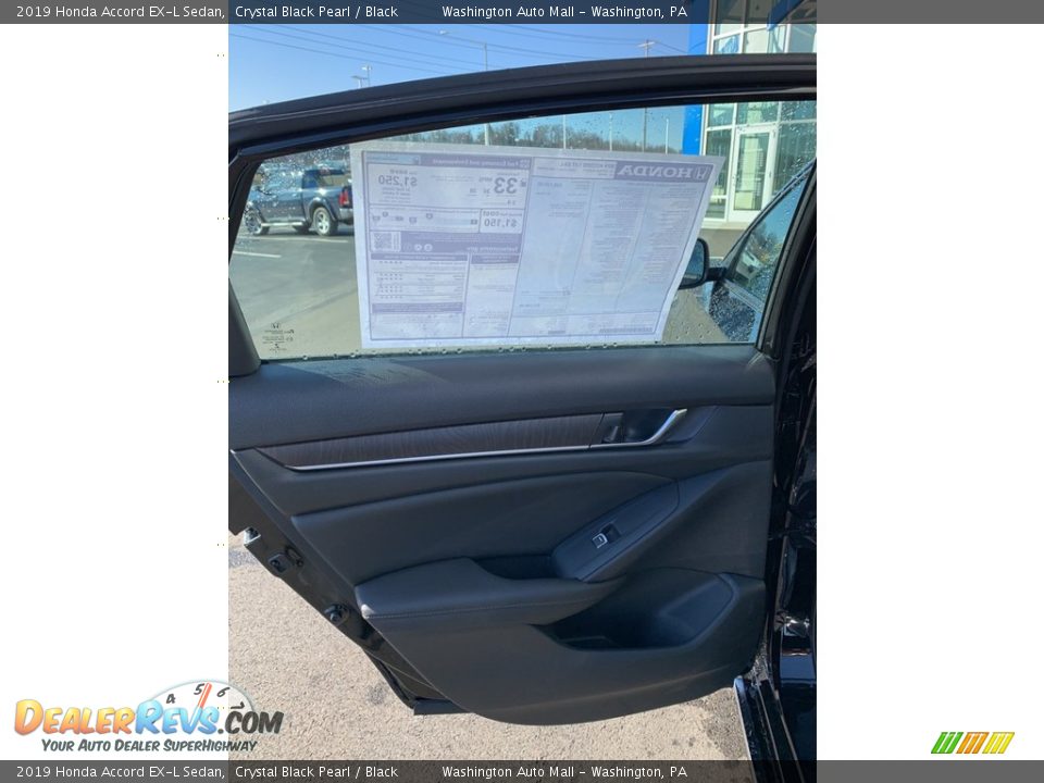 2019 Honda Accord EX-L Sedan Crystal Black Pearl / Black Photo #16