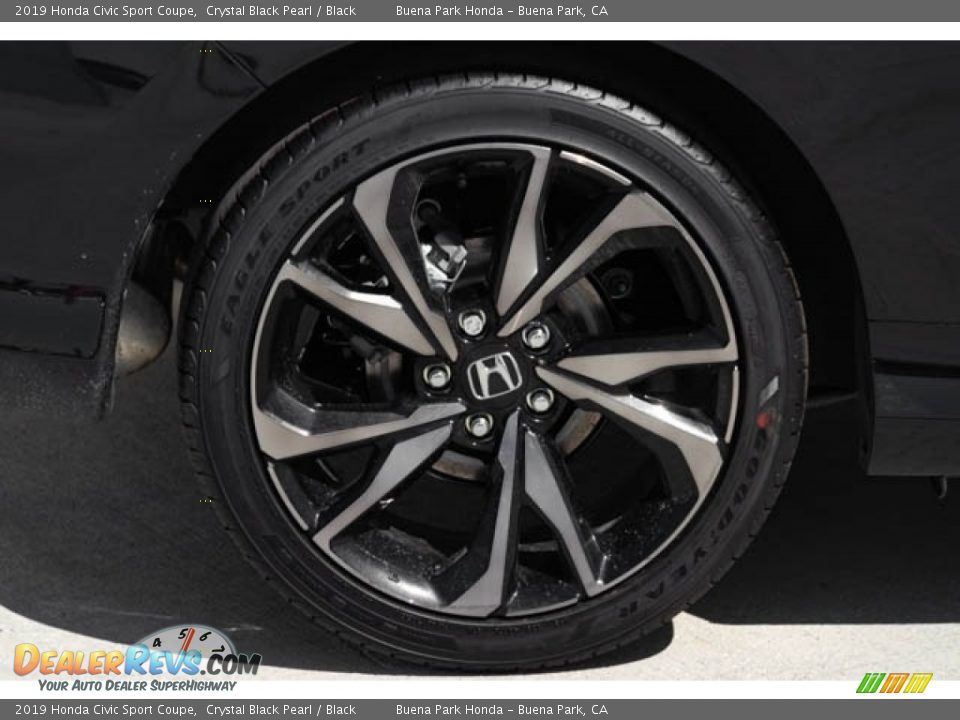 2019 Honda Civic Sport Coupe Crystal Black Pearl / Black Photo #12