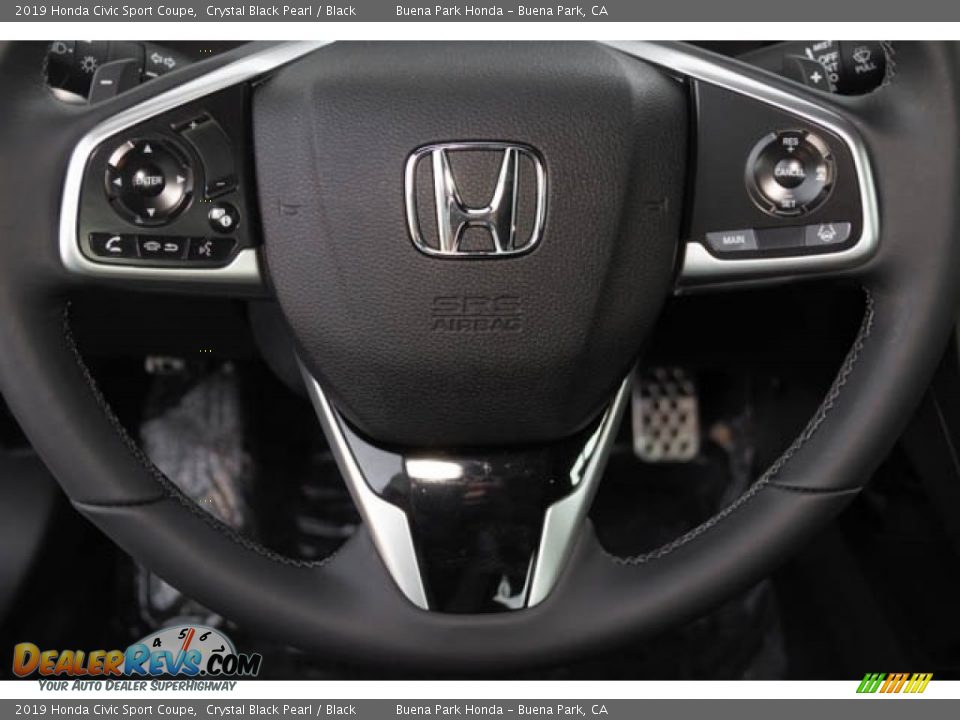 2019 Honda Civic Sport Coupe Crystal Black Pearl / Black Photo #19