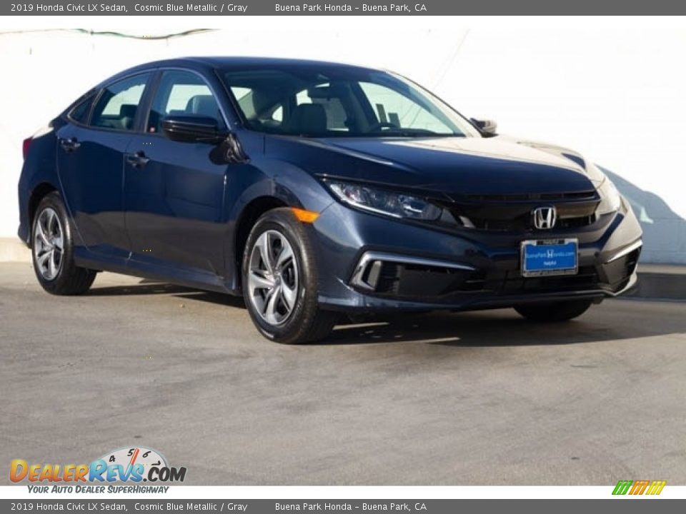 2019 Honda Civic LX Sedan Cosmic Blue Metallic / Gray Photo #1