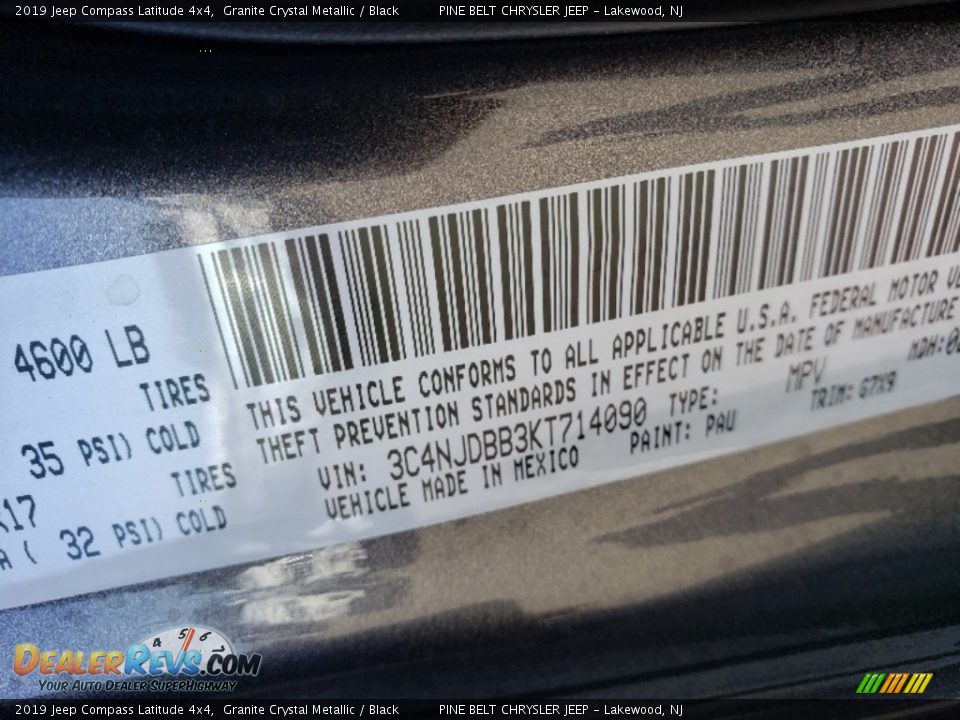 2019 Jeep Compass Latitude 4x4 Granite Crystal Metallic / Black Photo #9