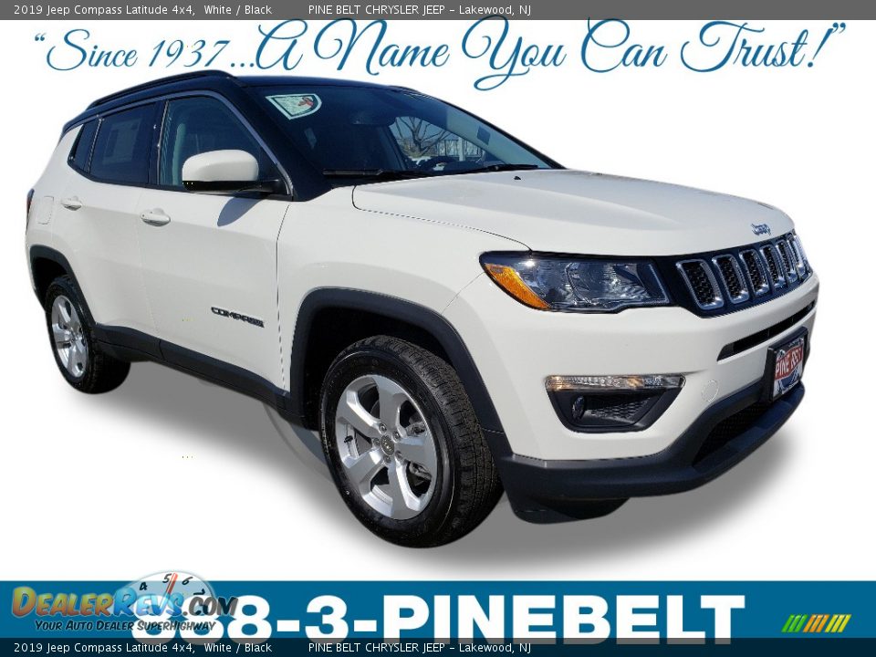 2019 Jeep Compass Latitude 4x4 White / Black Photo #1