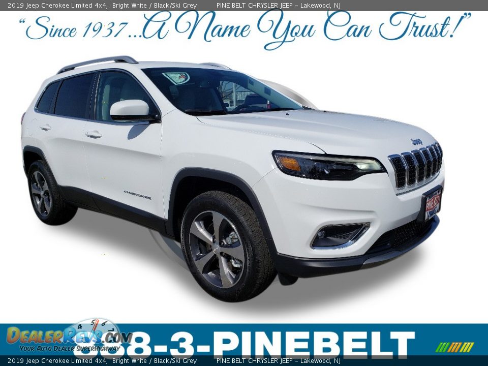 2019 Jeep Cherokee Limited 4x4 Bright White / Black/Ski Grey Photo #1