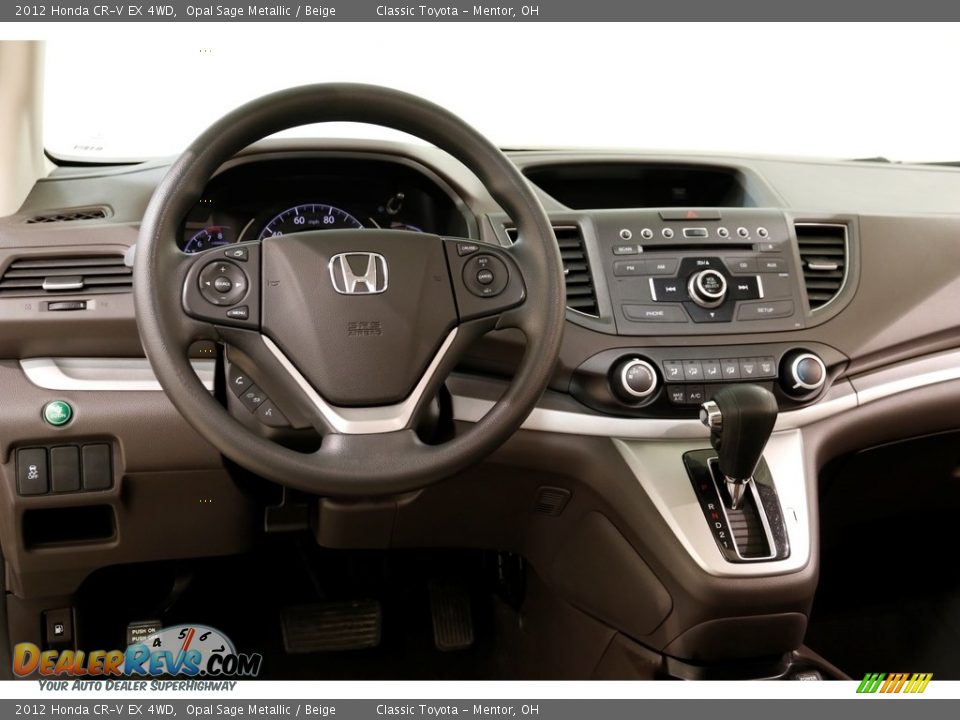 2012 Honda CR-V EX 4WD Opal Sage Metallic / Beige Photo #7