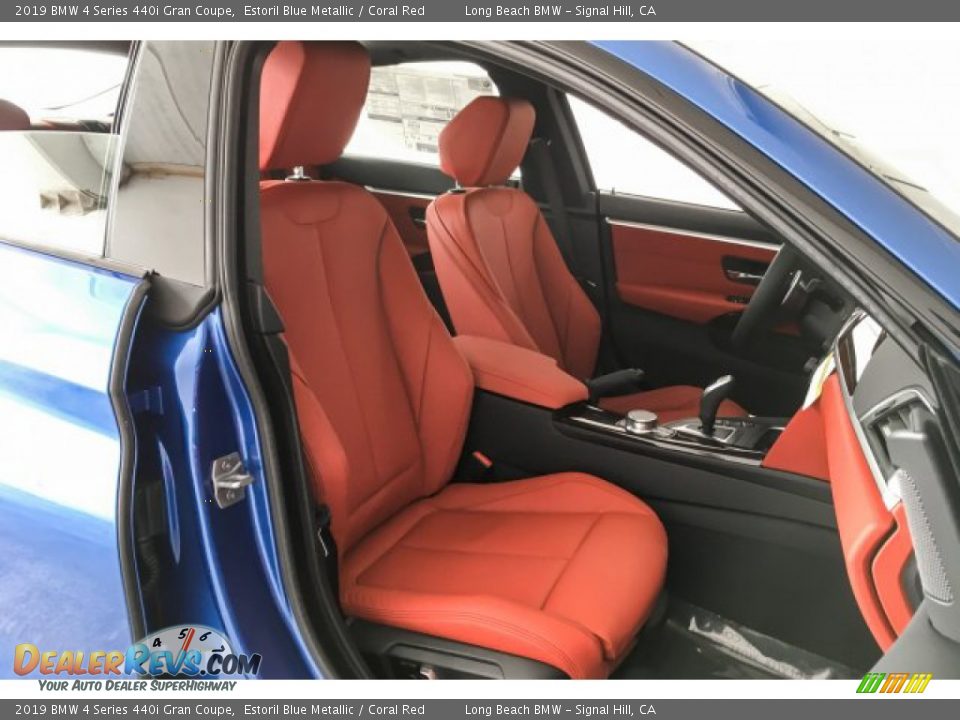 2019 BMW 4 Series 440i Gran Coupe Estoril Blue Metallic / Coral Red Photo #5