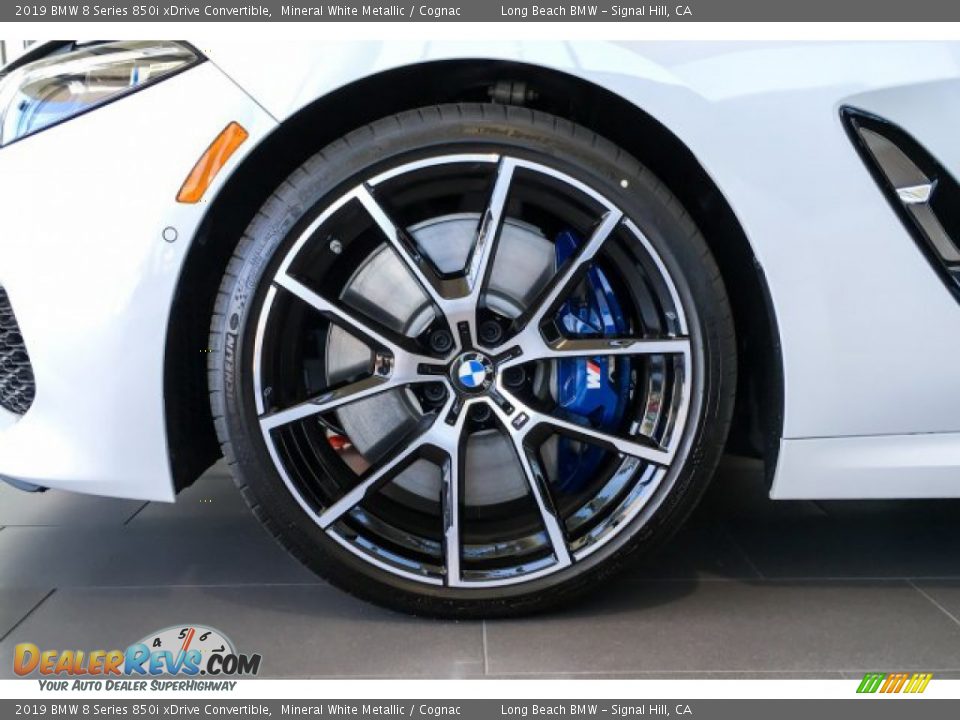 2019 BMW 8 Series 850i xDrive Convertible Mineral White Metallic / Cognac Photo #9
