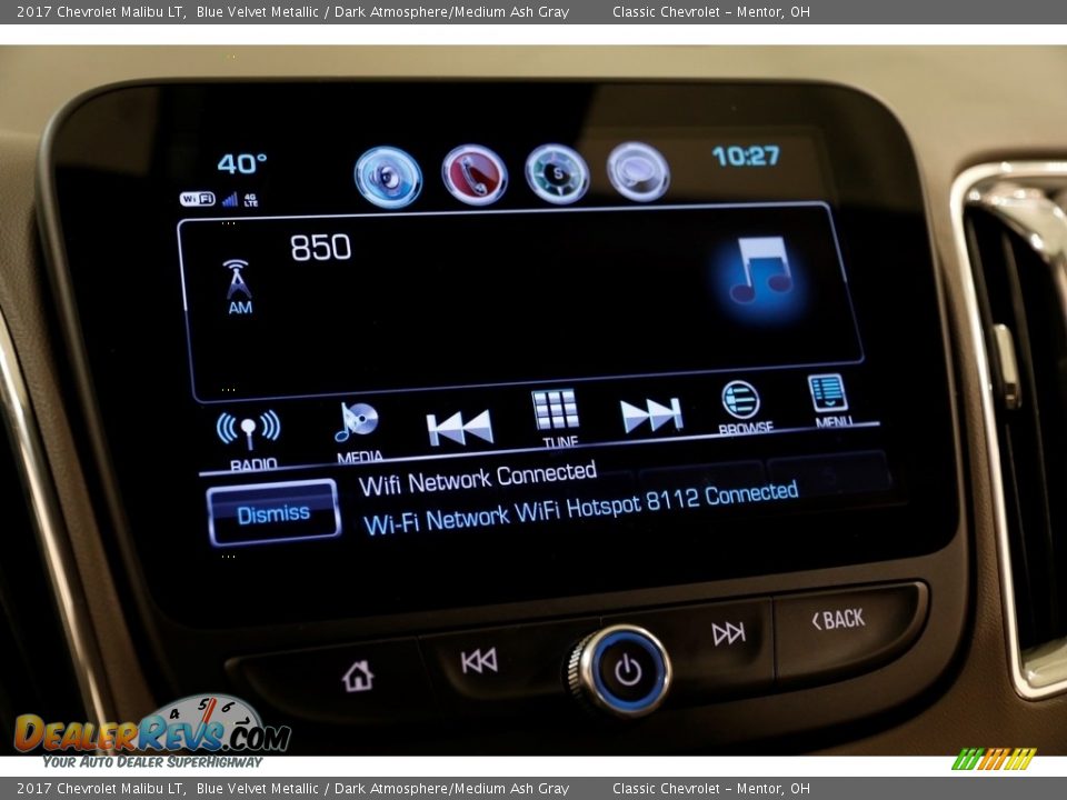 2017 Chevrolet Malibu LT Blue Velvet Metallic / Dark Atmosphere/Medium Ash Gray Photo #10