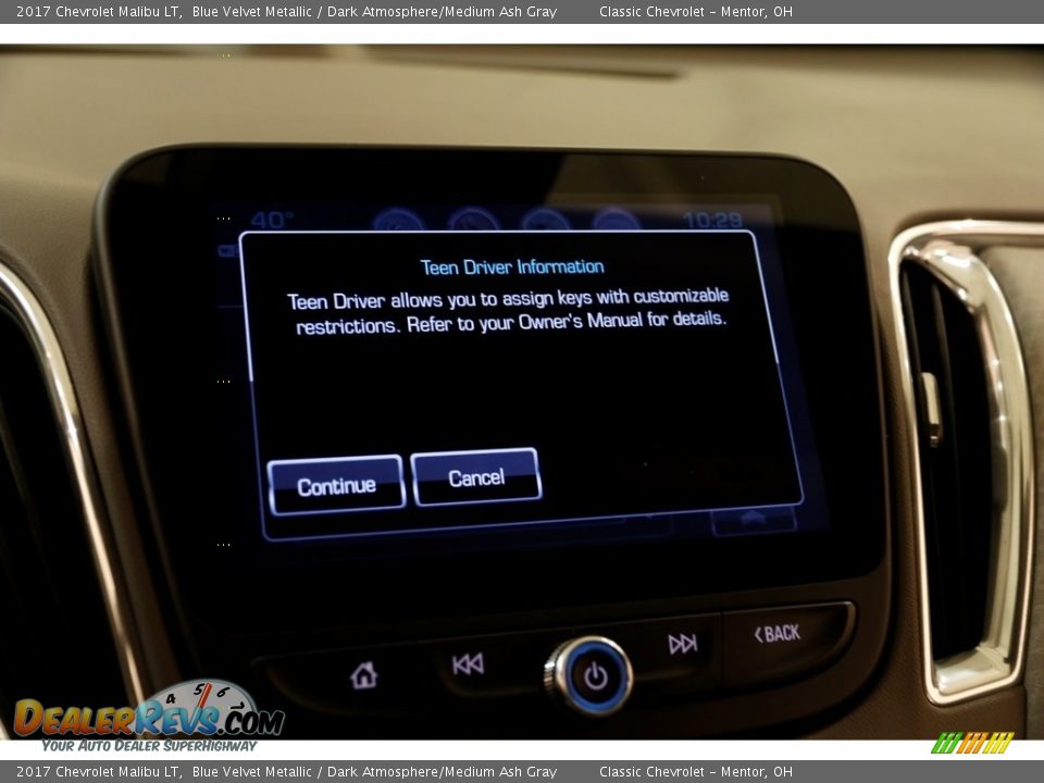 2017 Chevrolet Malibu LT Blue Velvet Metallic / Dark Atmosphere/Medium Ash Gray Photo #16