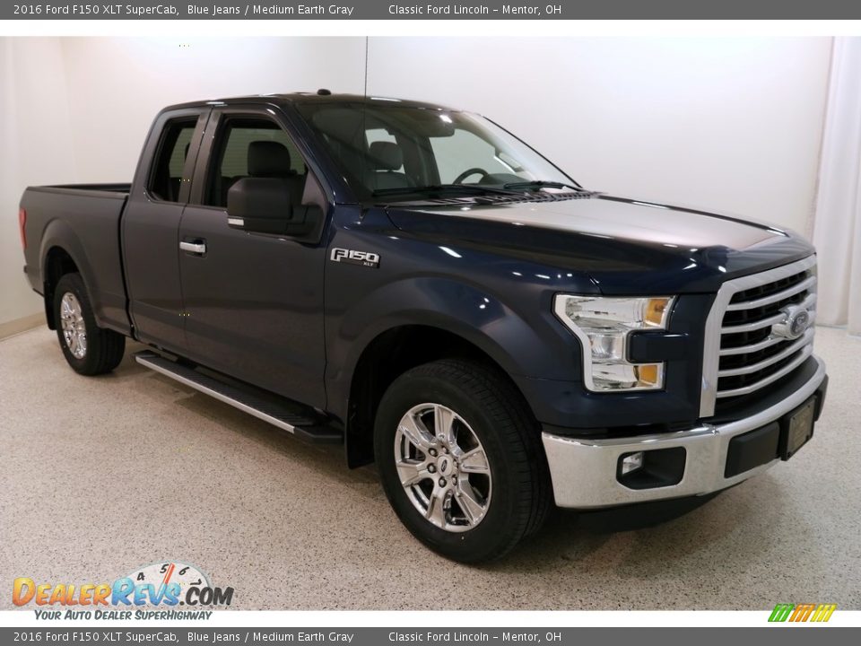 2016 Ford F150 XLT SuperCab Blue Jeans / Medium Earth Gray Photo #1