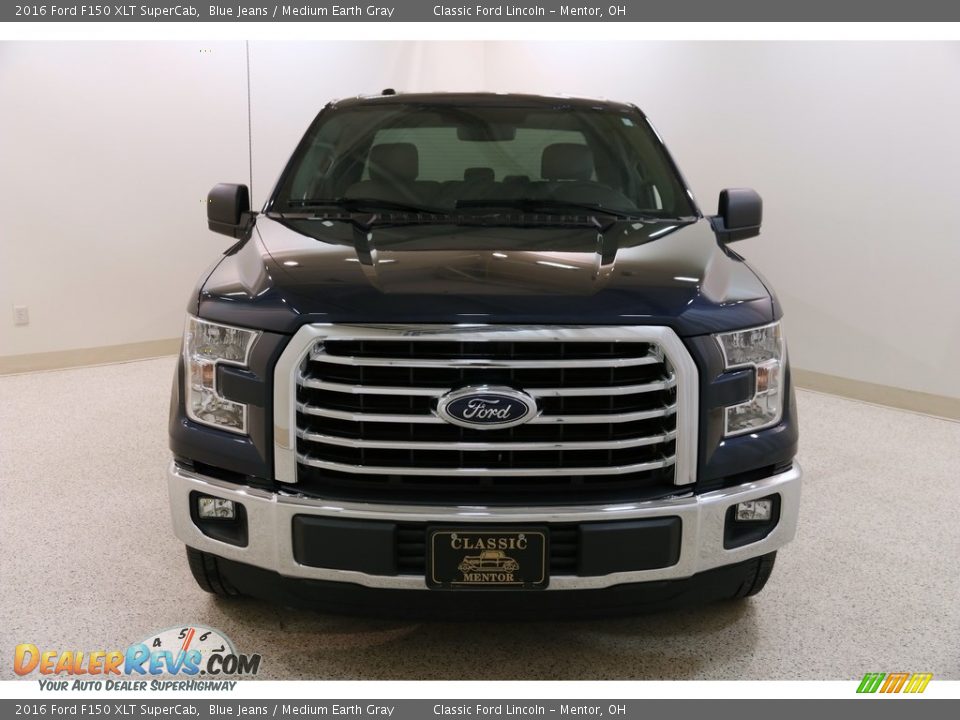 2016 Ford F150 XLT SuperCab Blue Jeans / Medium Earth Gray Photo #2
