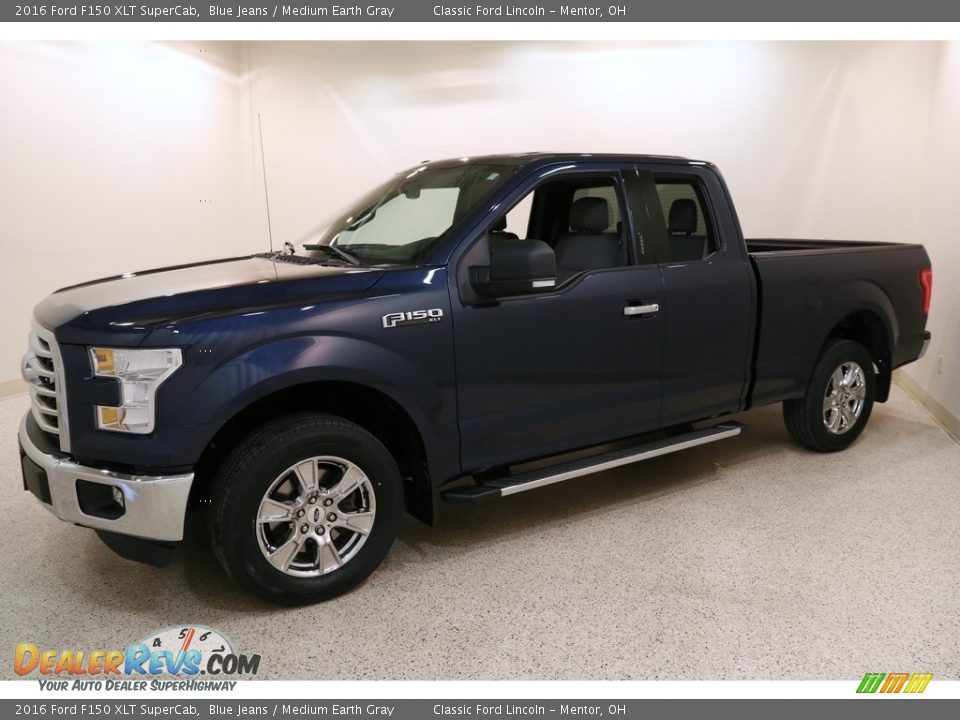 2016 Ford F150 XLT SuperCab Blue Jeans / Medium Earth Gray Photo #3