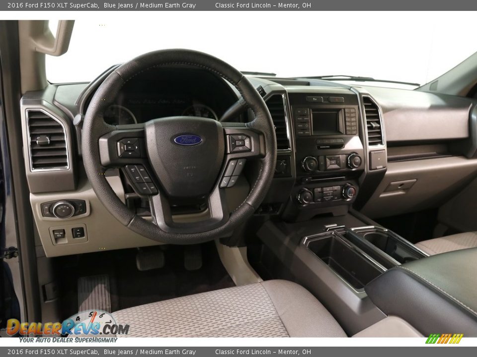 2016 Ford F150 XLT SuperCab Blue Jeans / Medium Earth Gray Photo #6