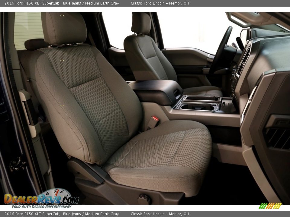 2016 Ford F150 XLT SuperCab Blue Jeans / Medium Earth Gray Photo #14