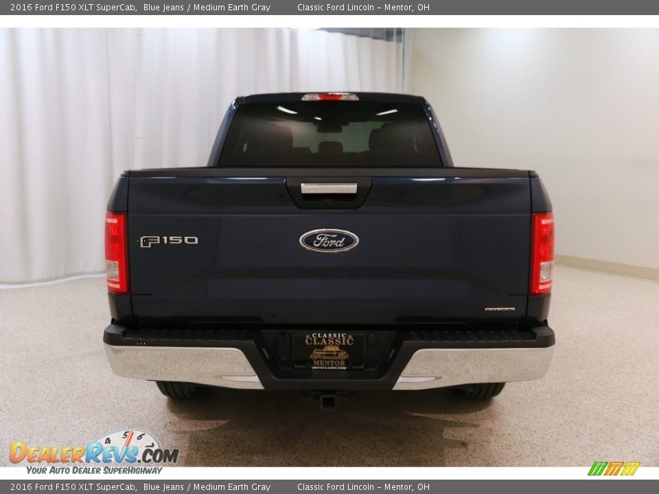 2016 Ford F150 XLT SuperCab Blue Jeans / Medium Earth Gray Photo #17