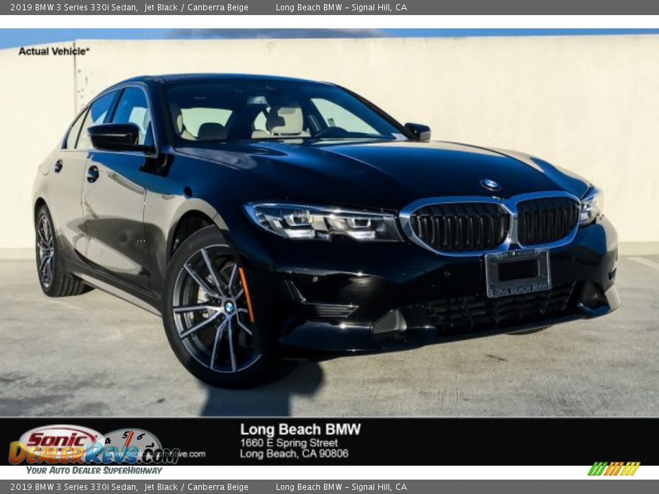 2019 BMW 3 Series 330i Sedan Jet Black / Canberra Beige Photo #1