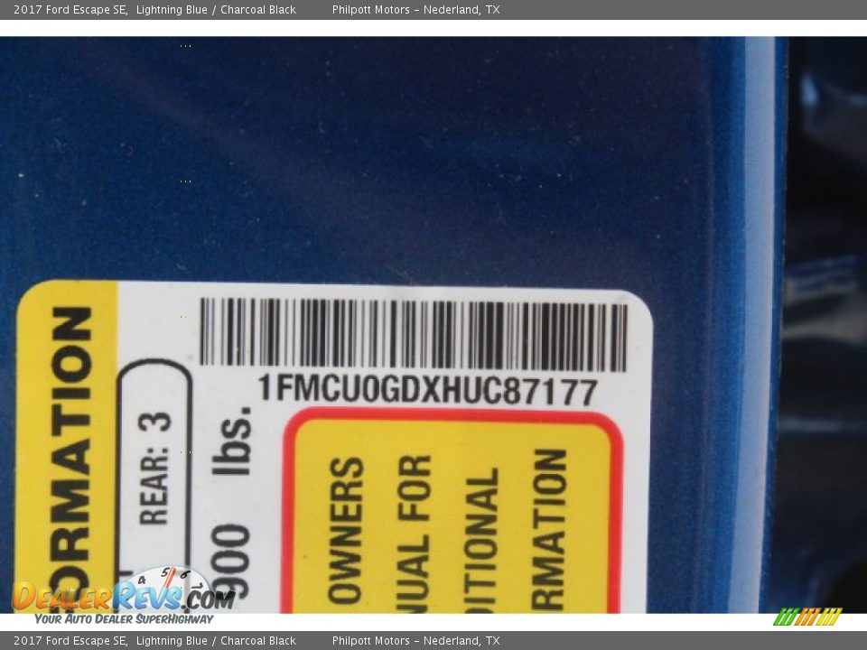2017 Ford Escape SE Lightning Blue / Charcoal Black Photo #28
