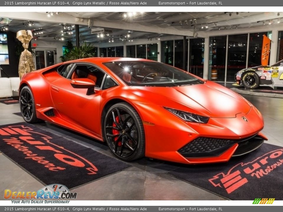 2015 Lamborghini Huracan LP 610-4 Grigio Lynx Metallic / Rosso Alala/Nero Ade Photo #5