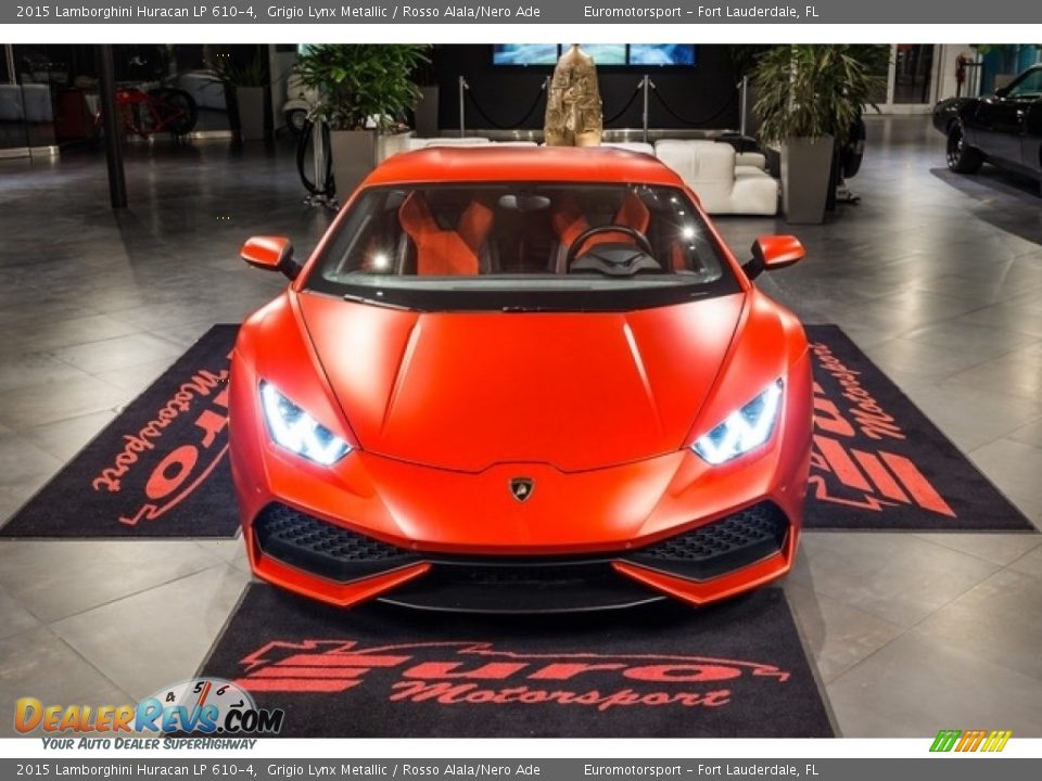 2015 Lamborghini Huracan LP 610-4 Grigio Lynx Metallic / Rosso Alala/Nero Ade Photo #11