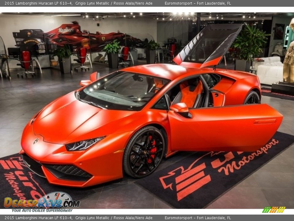 2015 Lamborghini Huracan LP 610-4 Grigio Lynx Metallic / Rosso Alala/Nero Ade Photo #15