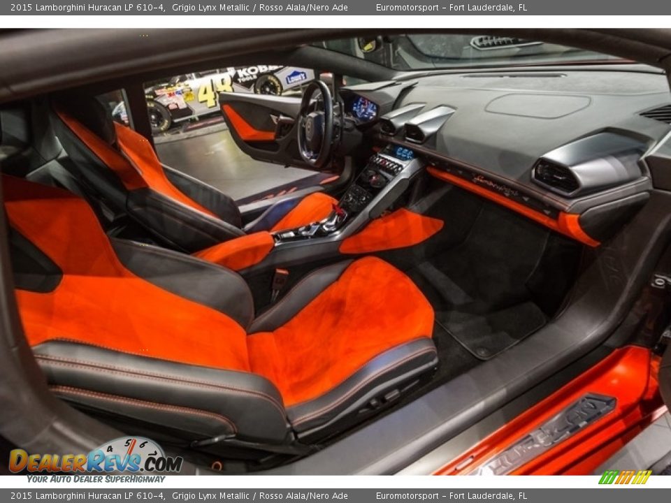 Rosso Alala/Nero Ade Interior - 2015 Lamborghini Huracan LP 610-4 Photo #27