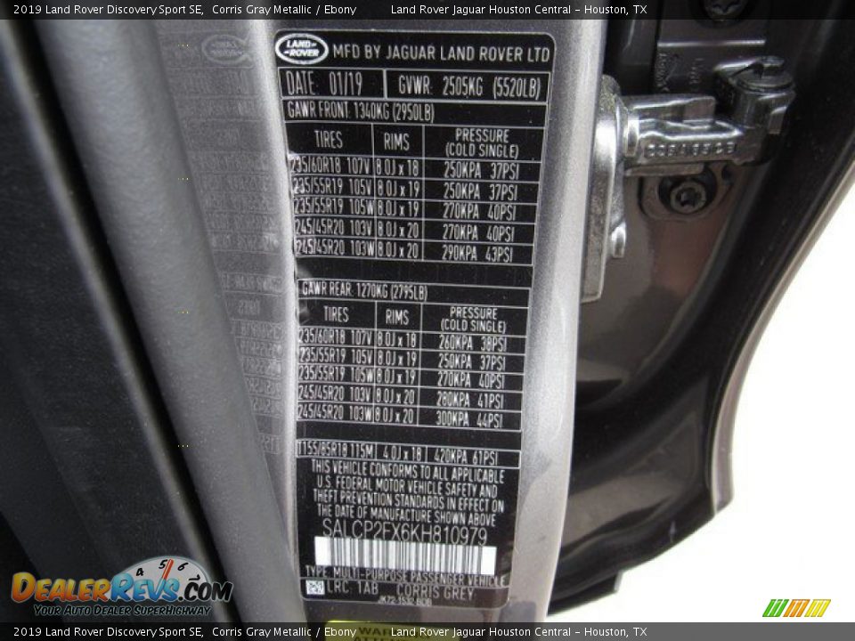 2019 Land Rover Discovery Sport SE Corris Gray Metallic / Ebony Photo #34