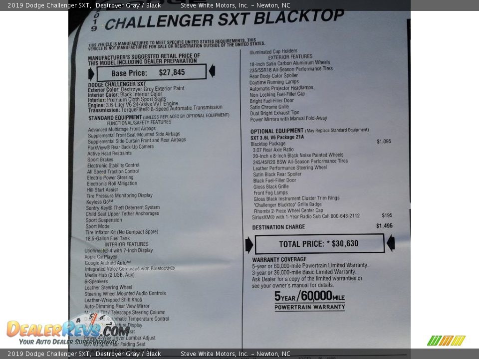 2019 Dodge Challenger SXT Destroyer Gray / Black Photo #32