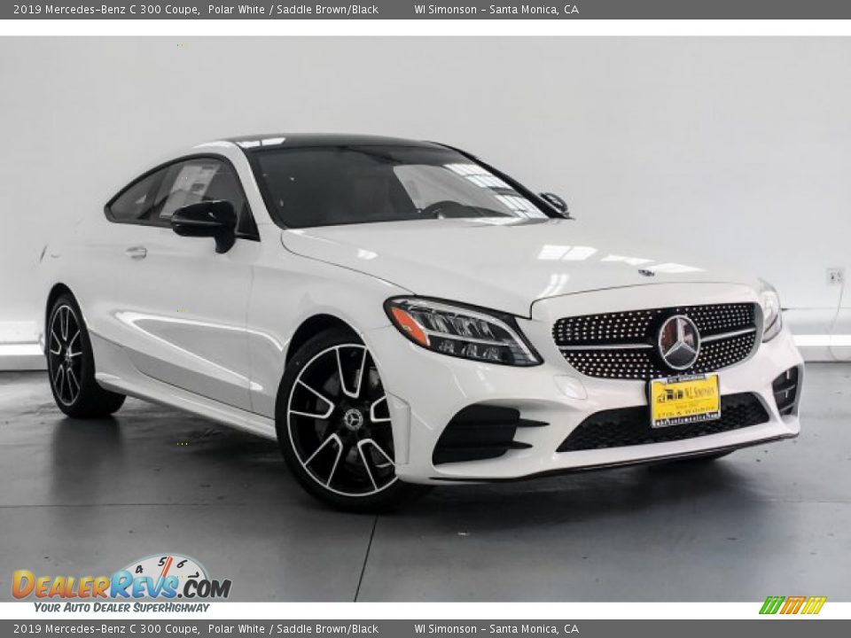 2019 Mercedes-Benz C 300 Coupe Polar White / Saddle Brown/Black Photo #12